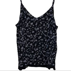 TORRID Black Chiffon Gray Star Patterned Tank Top Women’s 2X